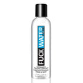Clear plastic bottle of fuckwater water based lubricant with black cap and blue black label 4oz 120ml
