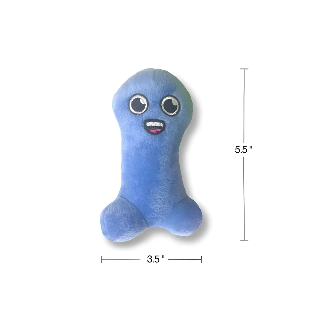 Genie plushy pillows soft plush blue bone-shaped toy with embroidered eyes and smiling mouth