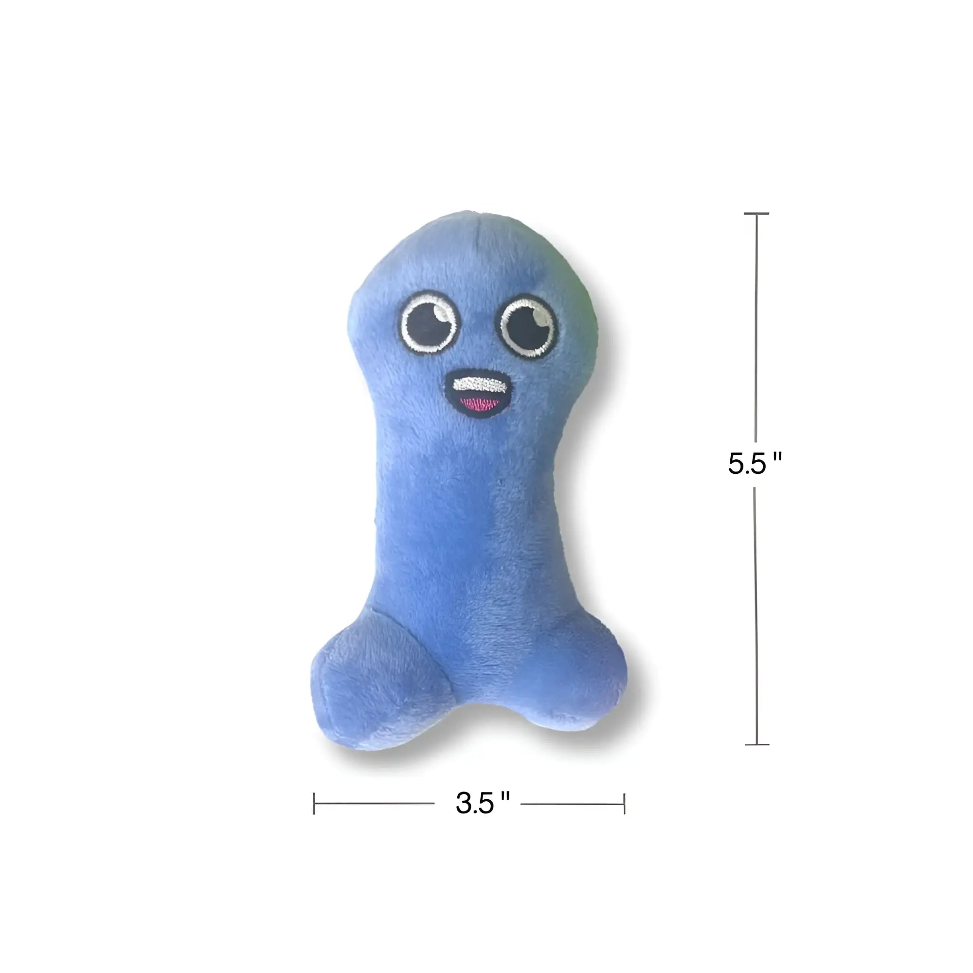 Genie plushy pillows soft plush blue bone-shaped toy with embroidered eyes and smiling mouth