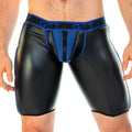 Black and blue faux leather briefs with central zipper detail gigo 2 fetiche blue zipper trunk long
