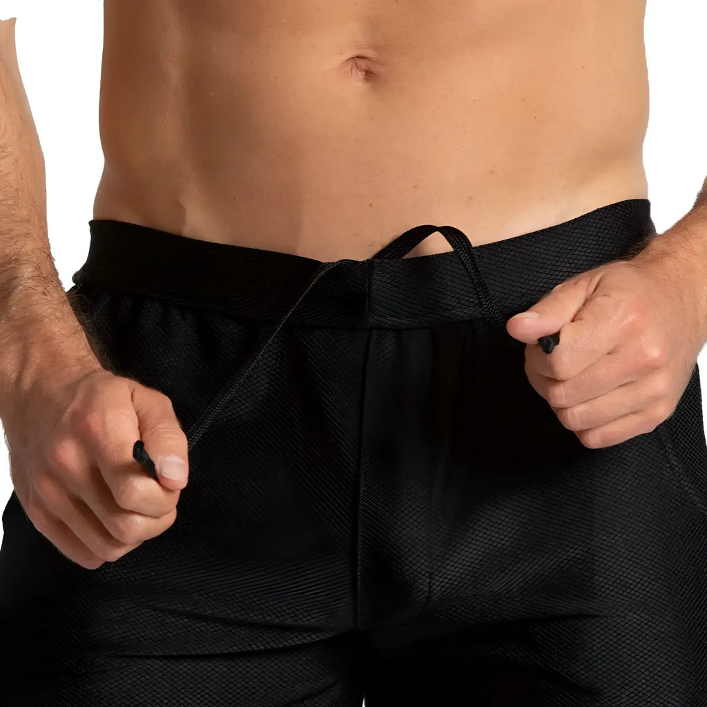Gigo Belucci black athletic shorts with textured fabric and drawstring waistband for activewear use