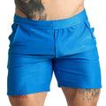 Gigo Belucci blue short featuring bright blue athletic fabric with a textured breathable material and fitted waistband