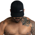 Black gigo baseball cap featuring a subtle white logo on the front perfect for casual wear