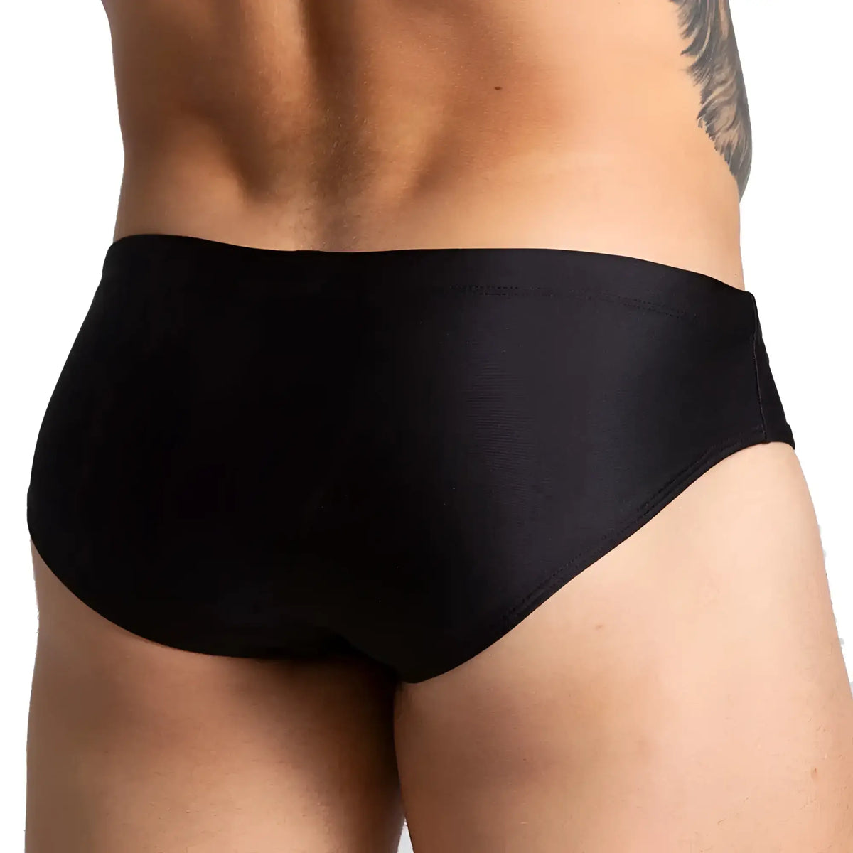 Gigo Brazilian black swim brief with tailored fit and smooth sleek fabric for comfortable swimwear use