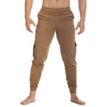 Tan gigo cargo caqui sportpants with cargo side pockets elastic cuffs and comfortable jogger fit