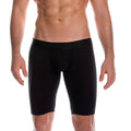 Gigo cautious black trunk long menÃ¢â‚¬â„¢s boxer briefs with snug fit elastic waistband in black breathable fabric