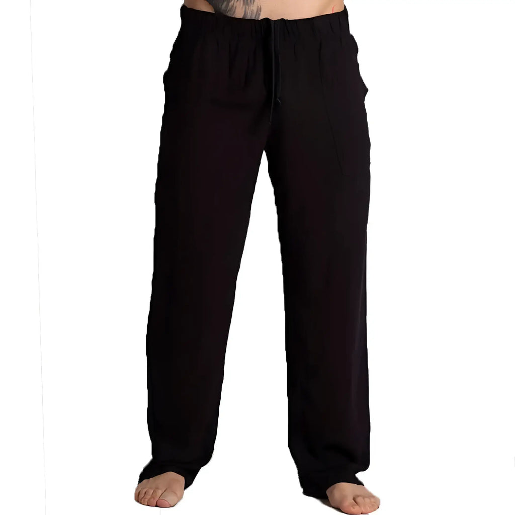 Gigo chalis black loose-fitting pants with elastic waistband and drawstring for comfortable casual wear