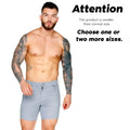 Light blue menÃ¢â‚¬â„¢s gigo classic forever gray shorts with button closure and belt loops for casual wear