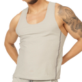 A sleek light gray Gigo Club tank top with subtle side seam detail perfect for casual wear
