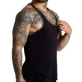 Gigo f fetish green tank black textured tank top with olive green trim perfect for casual wear