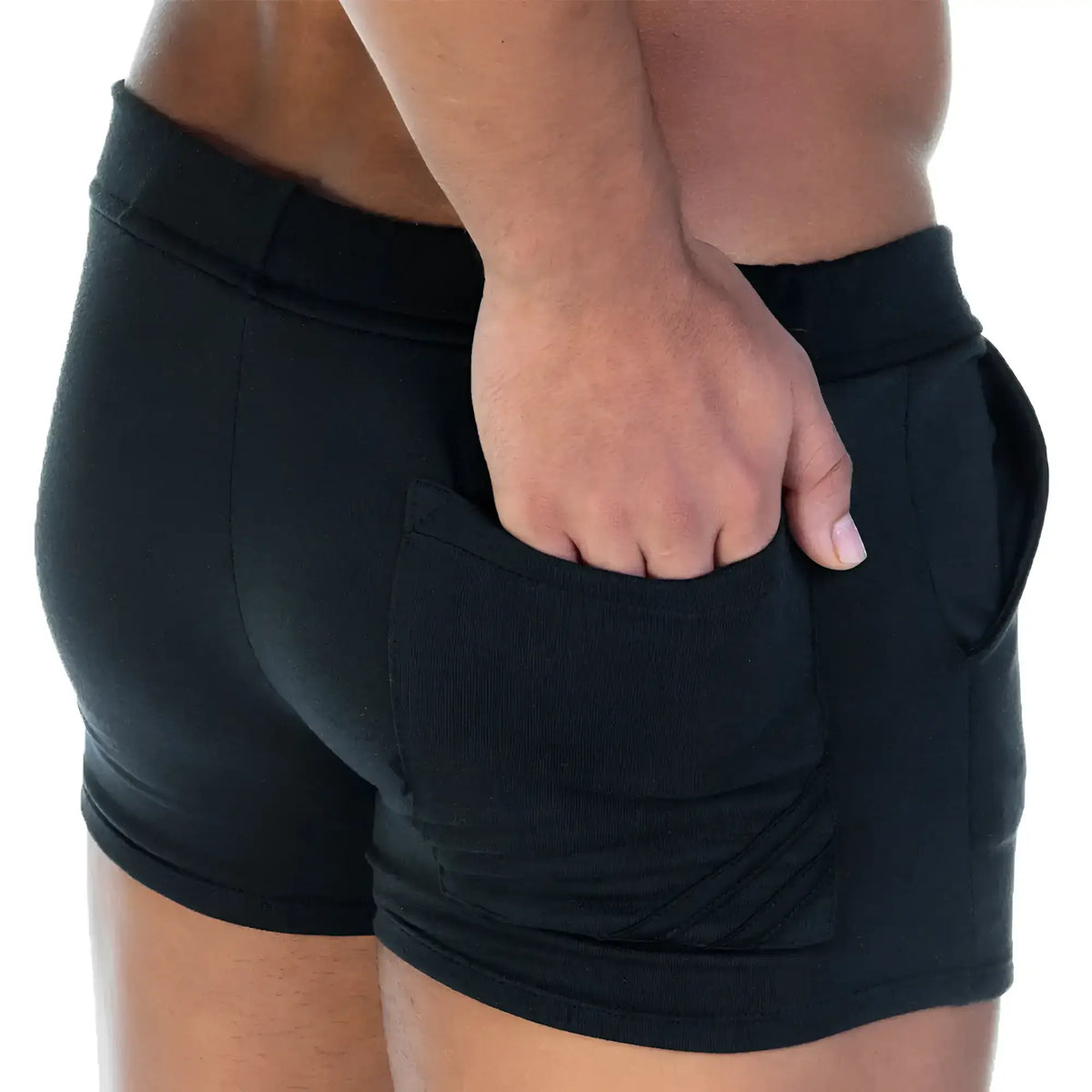 Gigo Forever black black short with ribbed texture and side pockets in black athletic fabric for active wear
