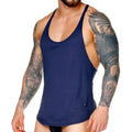 Navy blue racerback tank top gigo forever dark blue tank made from breathable fabric for active wear