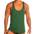 Gigo forever green tank dark green sleeveless ribbed tank top with scoop neckline and ribbed shoulder straps