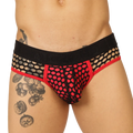 Gigo fresh red brief mesh briefs in black and red with bold polka dot pattern for stylish comfort