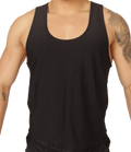Black ribbed knit tank top with scoop neckline from Gigo Glow perfect for casual wear