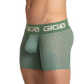 Green gigo brand menÃ¢â‚¬â„¢s boxer briefs with mesh pattern and integrated pouch in green hibrid green trunk colour