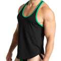 Black tank top gigo misty green tank with vibrant green trim along neckline and armholes for casual wear
