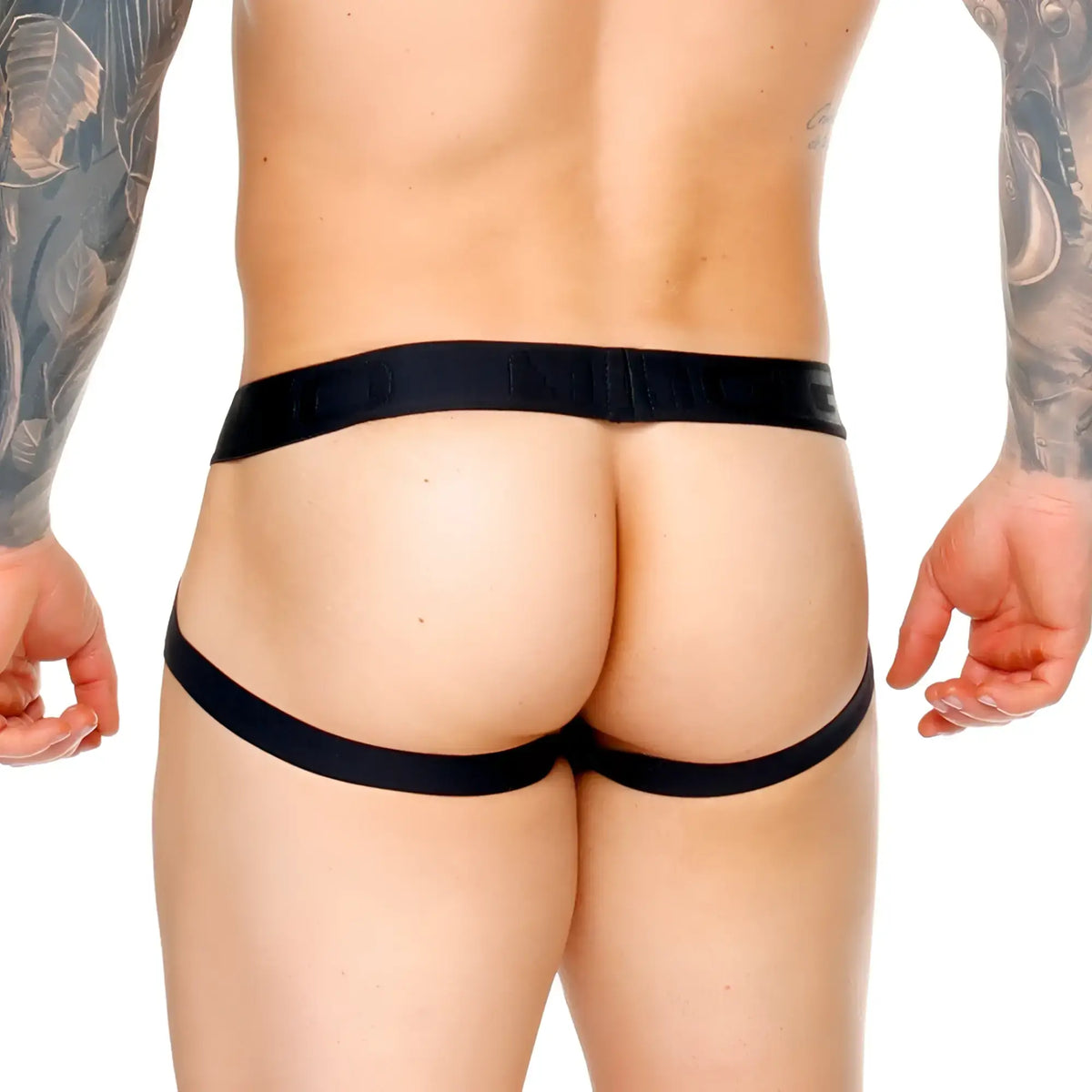 Gigo Morocco black brief jockstrap featuring sleek form-fitting design with smooth elastic waistband