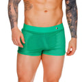 Gigo Morocco green hotshort vibrant green mesh swim trunks with solid waistband and small metallic button