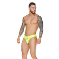 Neon yellow gigo morocco brief made of breathable mesh fabric for comfortable everyday wear