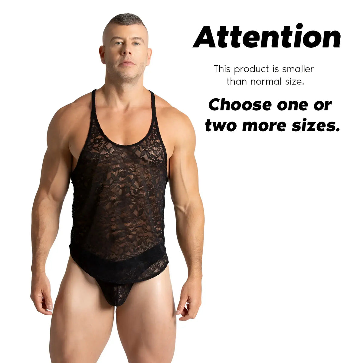 Black lace tank top and matching briefs set from gigo paradise featuring delicate lace material in black