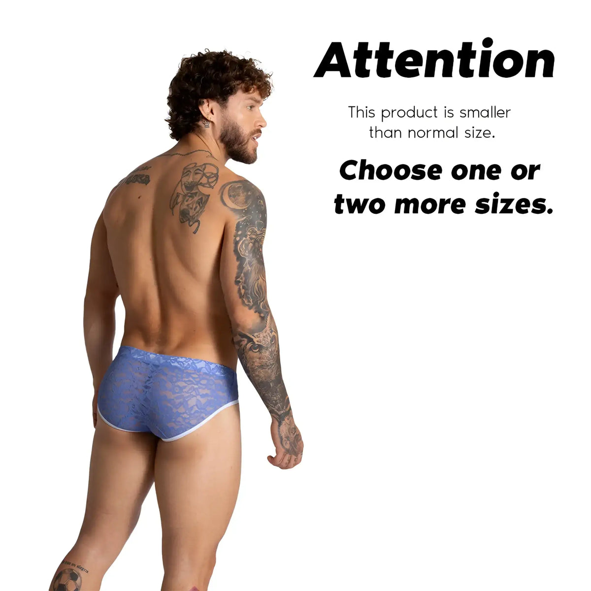 Blue lace briefs with white trim from gigo paradise featuring delicate lace material for comfortable everyday wear