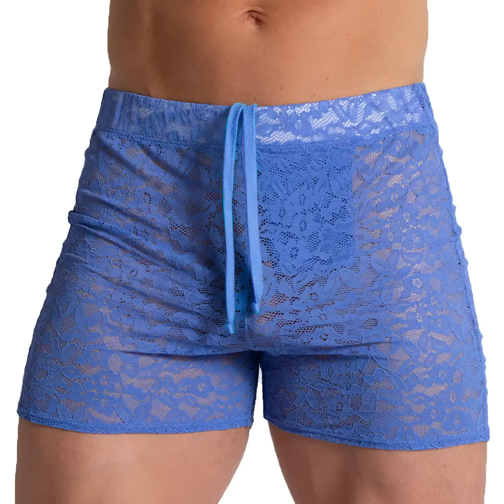 Blue lace hotshorts with matching drawstring waistband from gigo paradise perfect for casual wear