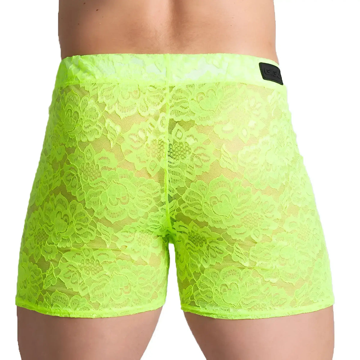 Neon green floral lace menÃ¢â‚¬â„¢s briefs gigo paradise yellow hotshort with delicate intricate lace detailing