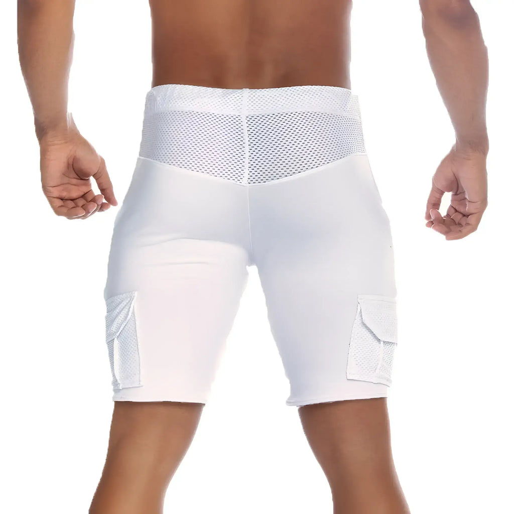 White athletic shorts gigo pocket white short with mesh waistband and side pockets for breathable comfort