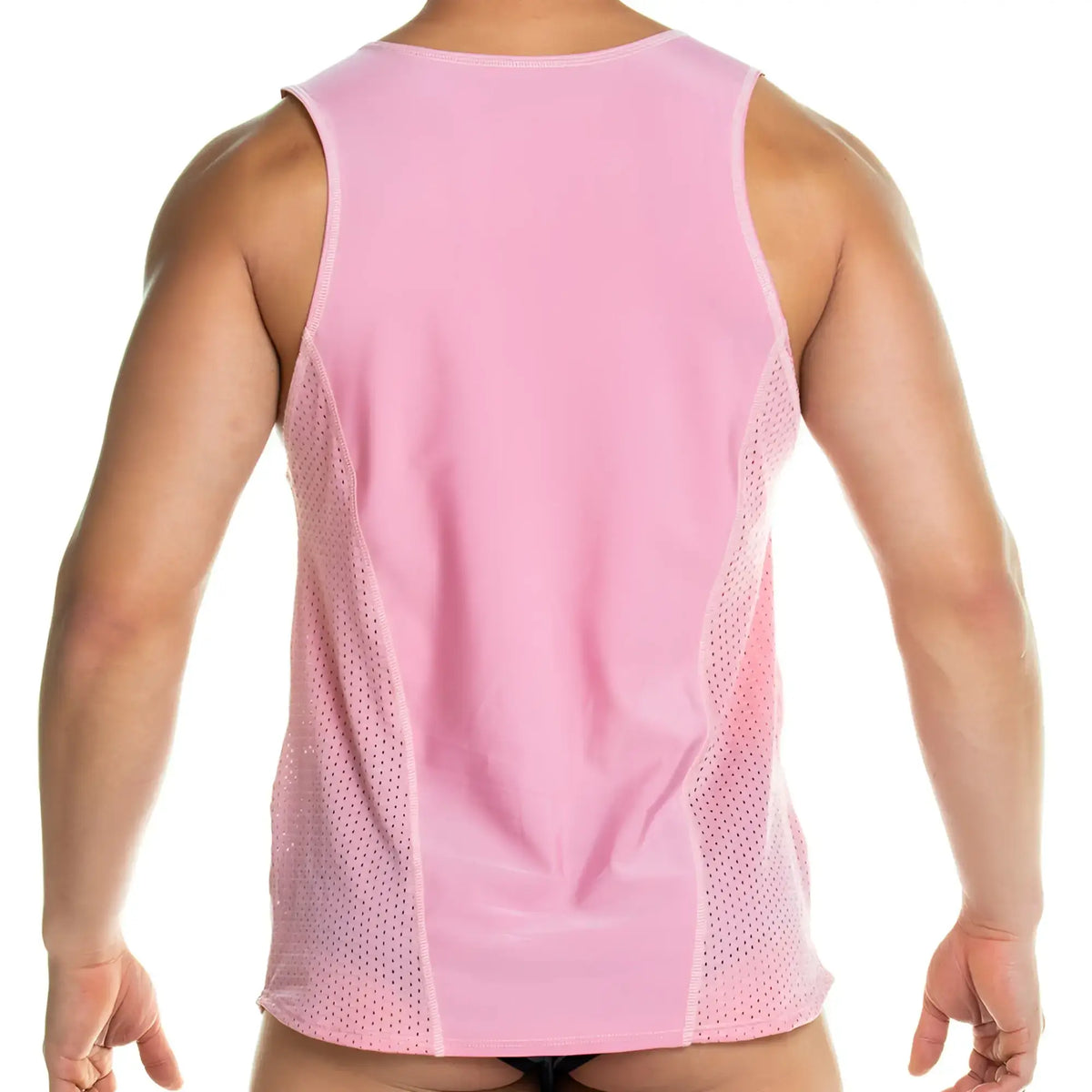Pink gigo prudence nude tank athletic tank top with mesh side panels for breathable workout comfort