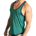 Teal gigo purity green tank athletic tank top with black trim designed for activewear and workout comfort