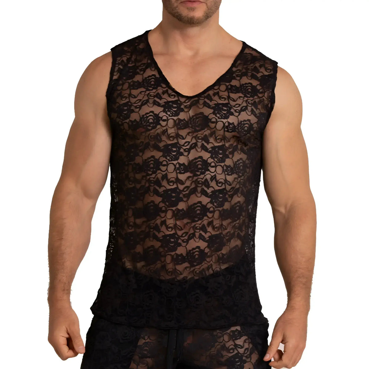 Black floral lace tank top gigo rosals tank featuring delicate lace detailing and a sleeveless design