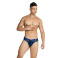 Blue lace briefs gigo rose blue brief with dark blue floral pattern and solid blue waistband for everyday wear
