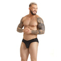 Black gigo scanaling brief jockstrap with smooth form-fitting design ideal for athletic performance and comfort
