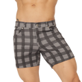 Gigo social gray short gray and black plaid shorts with button closure for casual wear