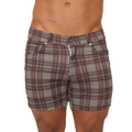 Gigo social red short plaid-patterned shorts in maroon white and dark gray perfect for casual wear