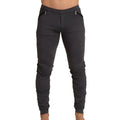 Dark heather gray gigo sport sportpants jogger pants with black zipper pockets and ribbed cuffs