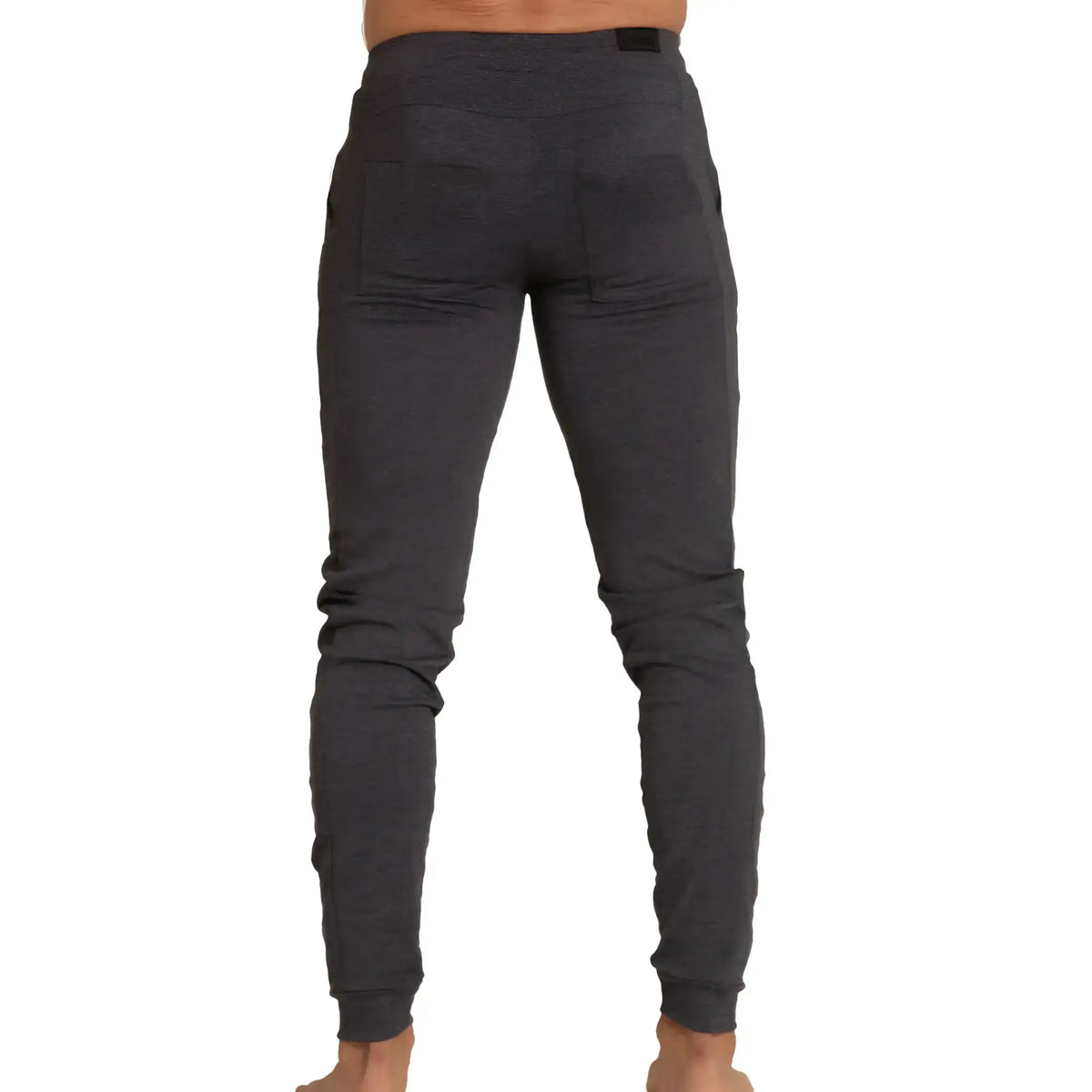 Dark gray heathered slim fit jogger pants with elastic cuffs from Gigo Sport sportpants collection