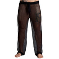 Black mesh gigo striking pants with solid black waistband and cuffs for stylish breathable comfort