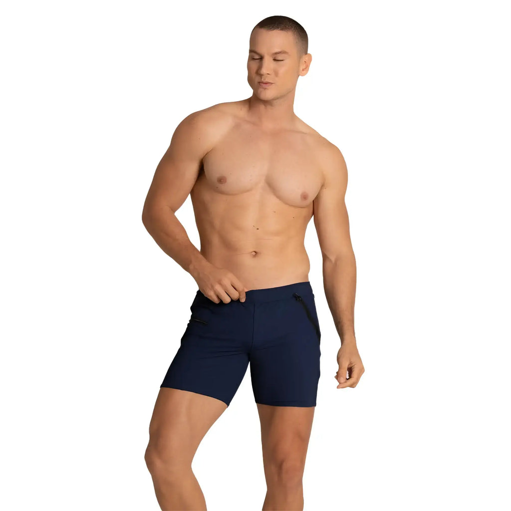 Navy blue Gigo Tennis Blue short with sleek modern design and subtle side pockets for athletic performance