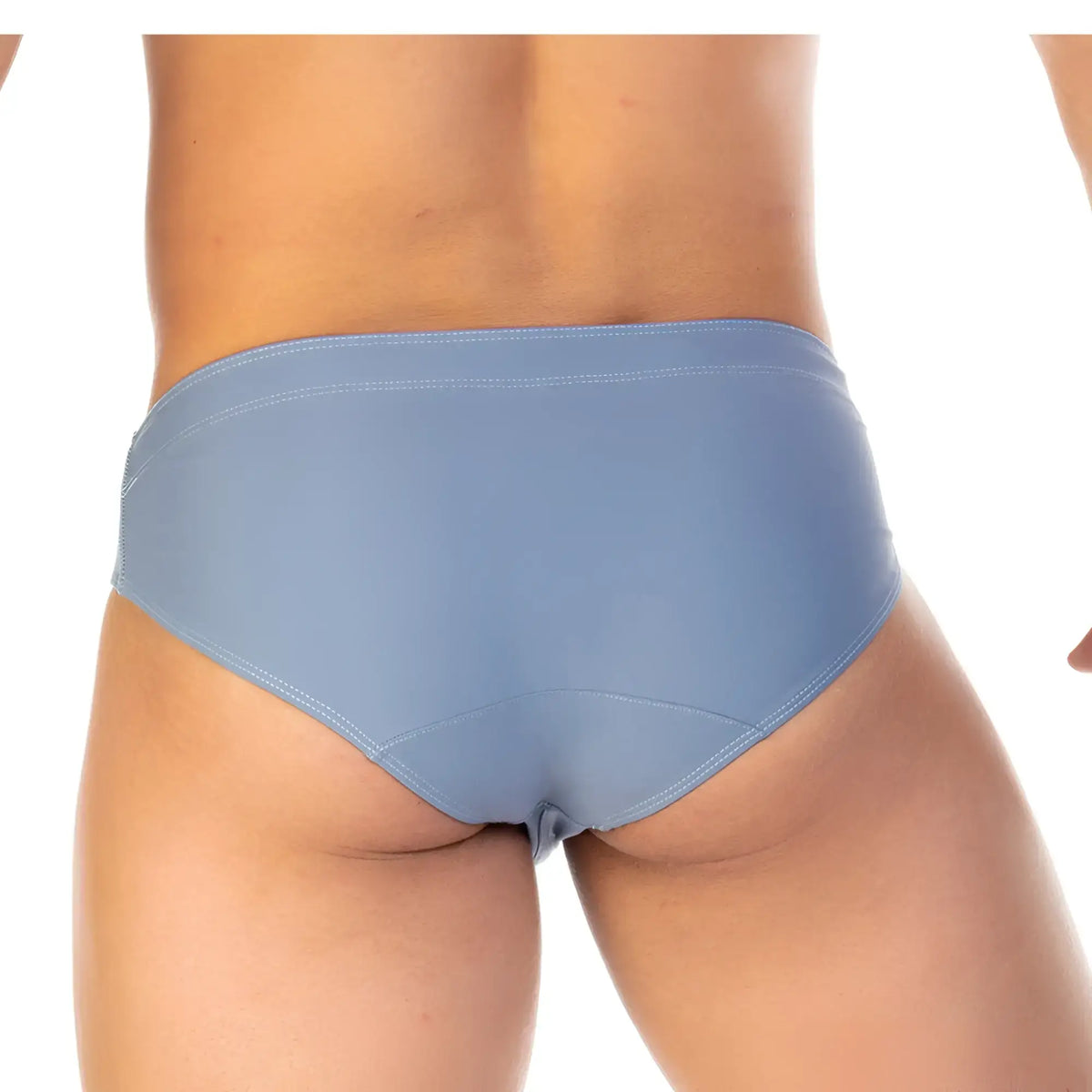 Gigo traditional blue swim brief in light blue with smooth texture and subtle stitching details