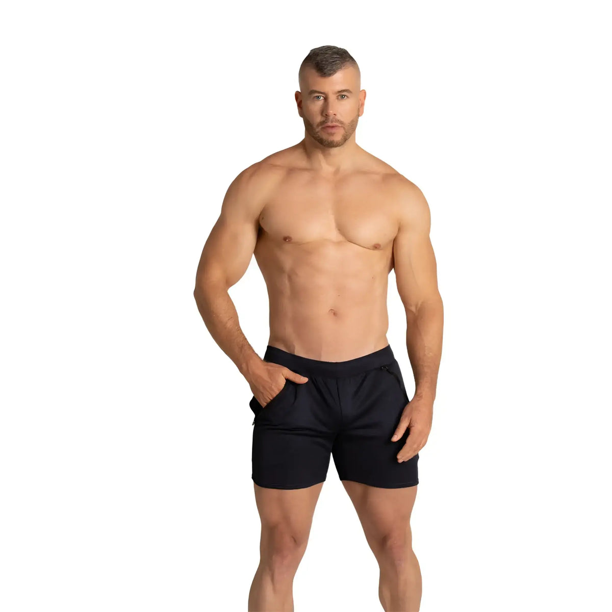 Gigo training blue short black athletic shorts with sleek modern design and subtle side pockets for training use