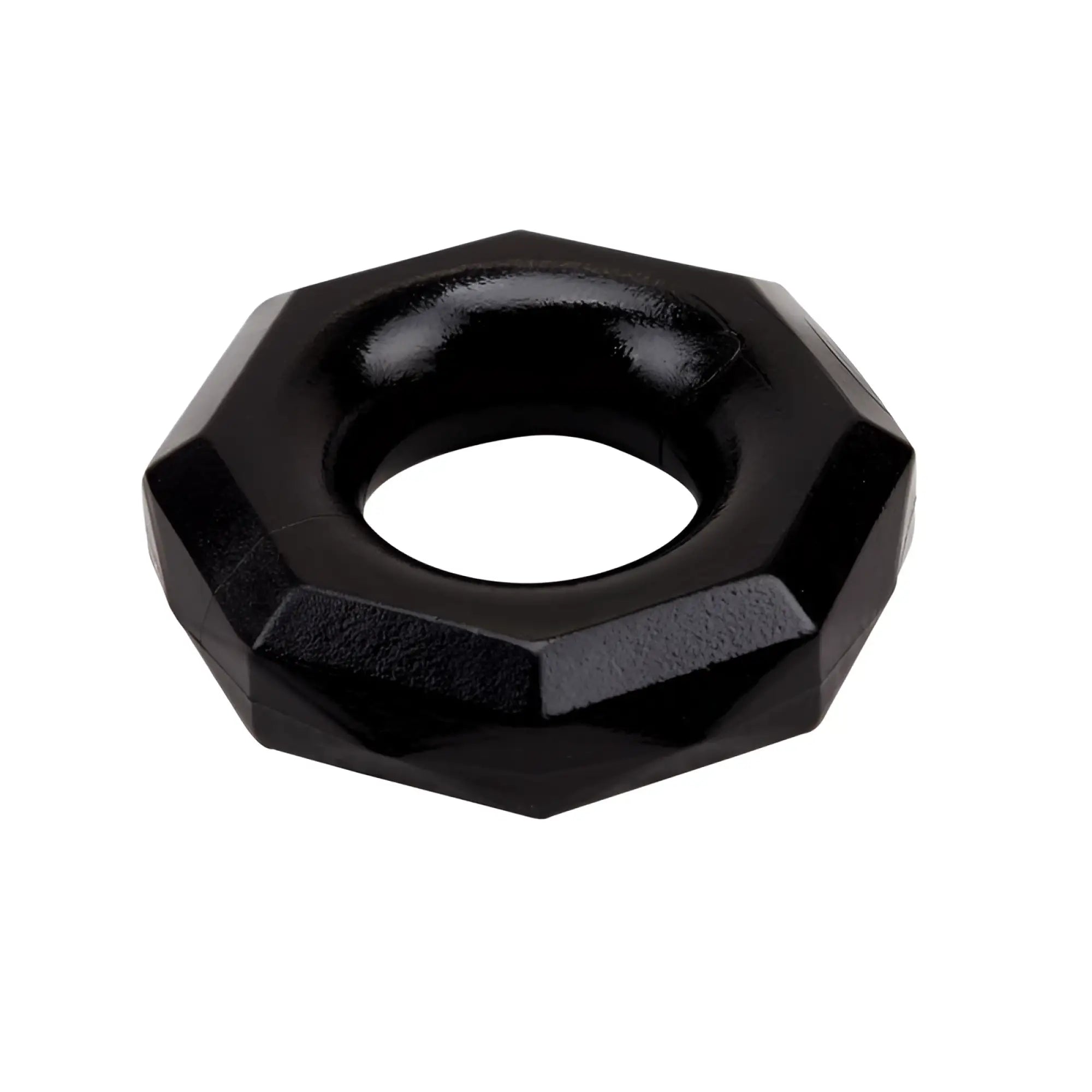 Black octagonal metal nut with matte finish and beveled edges from gk power cadiluck 2 pc nut ring set one size