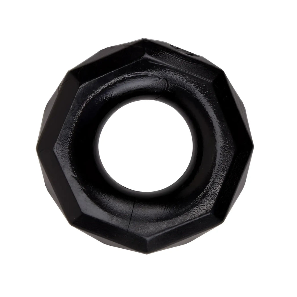 Black octagonal metal nut with matte finish and casting texture from gk power cadiluck 2 pc nut ring set
