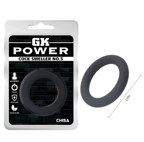 Black silicone cock sweller ring gk power no 3 by chisa designed for enhanced performance and comfort