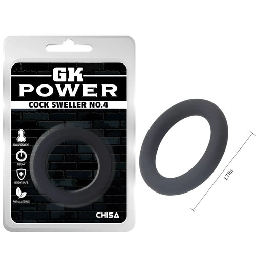 Black silicone ring gk power cock sweller no4 by chisa designed for male enhancement and comfort