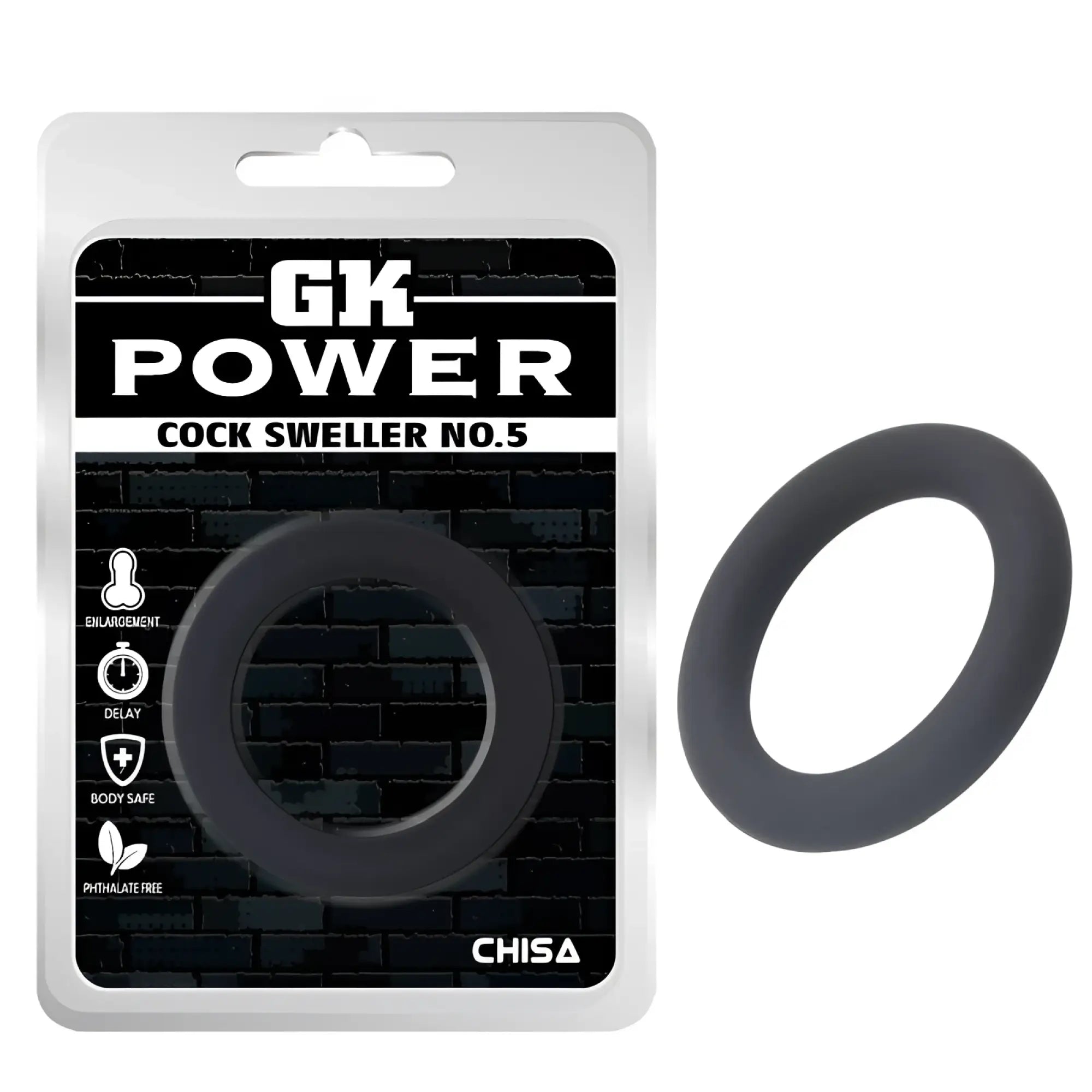 Black silicone cock sweller ring model no5 by gk power designed for comfort and durability in one size