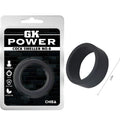 Black silicone cock sweller ring model GK Power no 6 by Chisa designed for enhanced erection and size increase