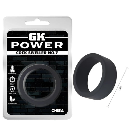 Black silicone cock sweller ring model gk power no 7 by chisa designed for adjustable enlargement use
