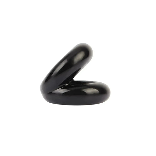 Black glossy gk power dual pleasure ring with smooth curved design one size for enhanced comfort and style